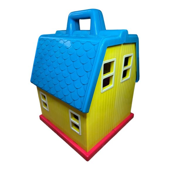 Vintage 1980's Jim Henson Sesame Street Carry Along Dollhouse 10" & 2 Figures - Picture 9 of 11